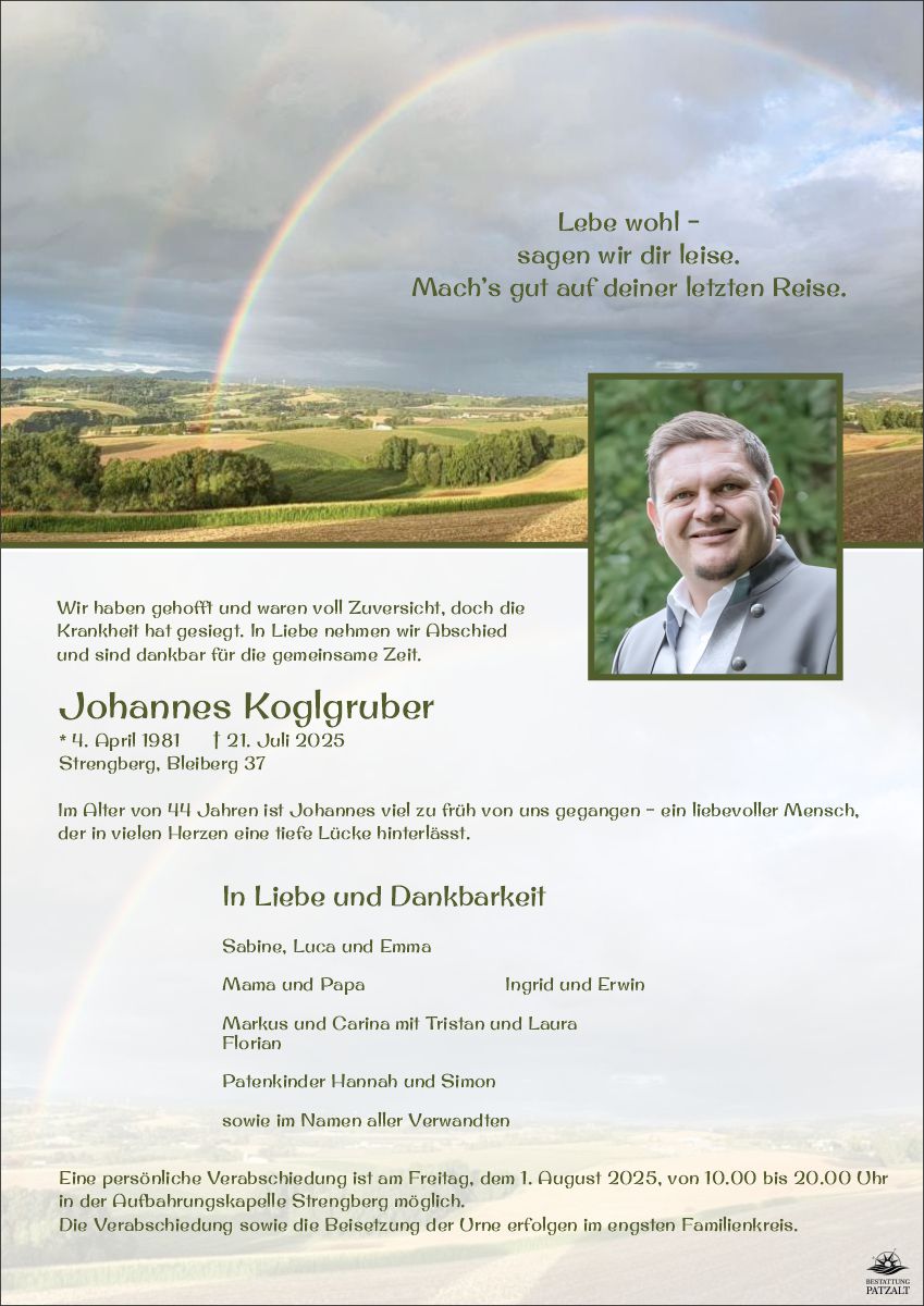 Nachruf Johannes Koglgruber
